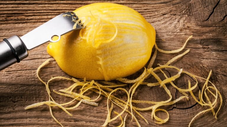 lemon zest on table