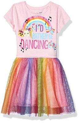 JoJo Siwa Girls Rather Be Dancing Tutu Dress with Tulle Skirt