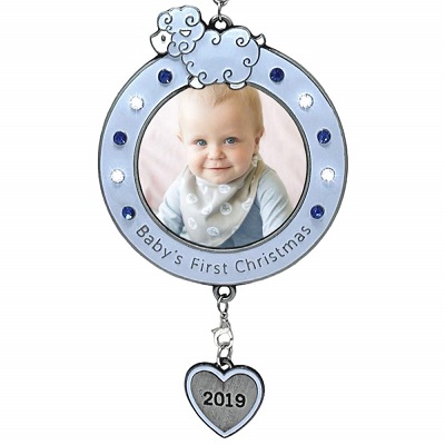 BANBERRY DESIGNS Baby Boy's First Christmas 2019 Dated Frame